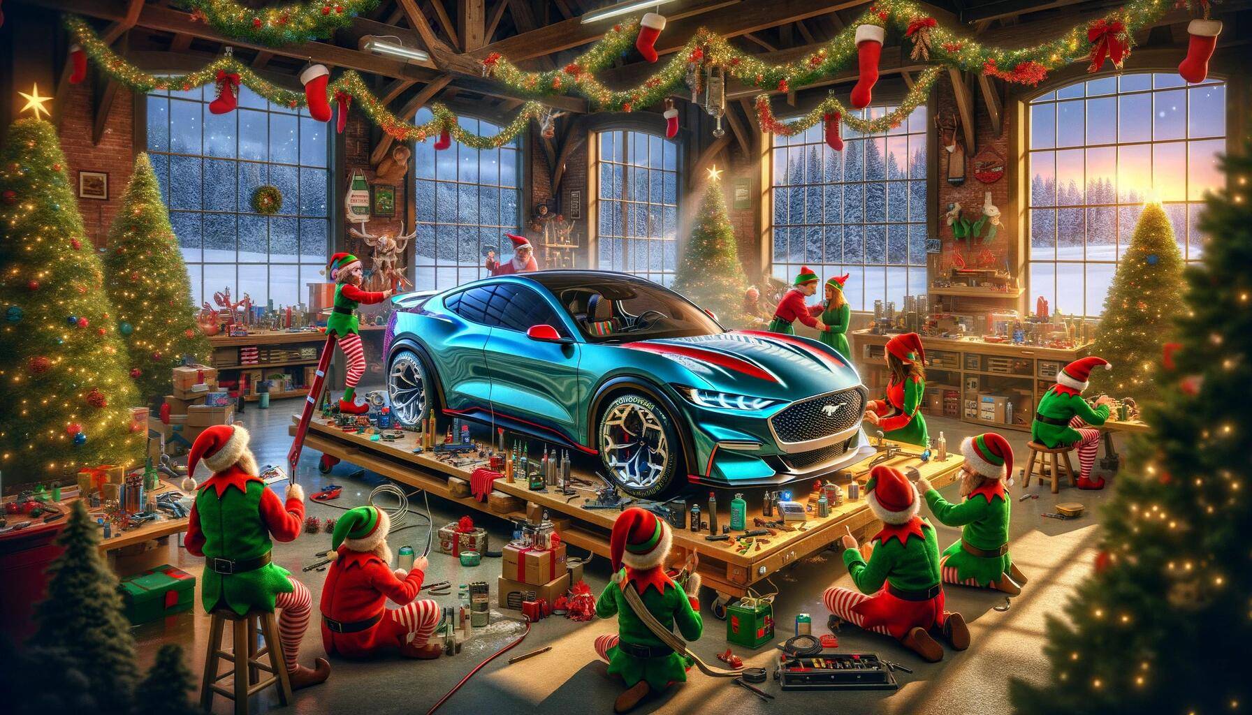 DALL·E 2023-12-18 01.35.31 - A vibrant Christmas scene in a spacious elf workshop, where a tea...png