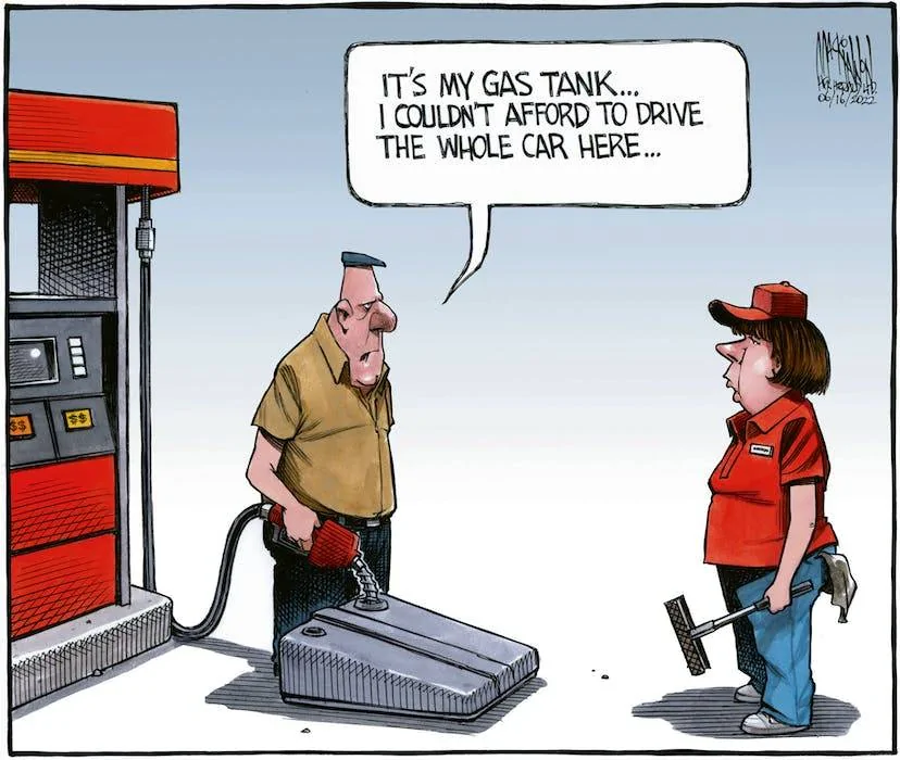 Ford Mustang Mach-E Funny cartoon about EV demand Bruce_06_16_2022_CMYK