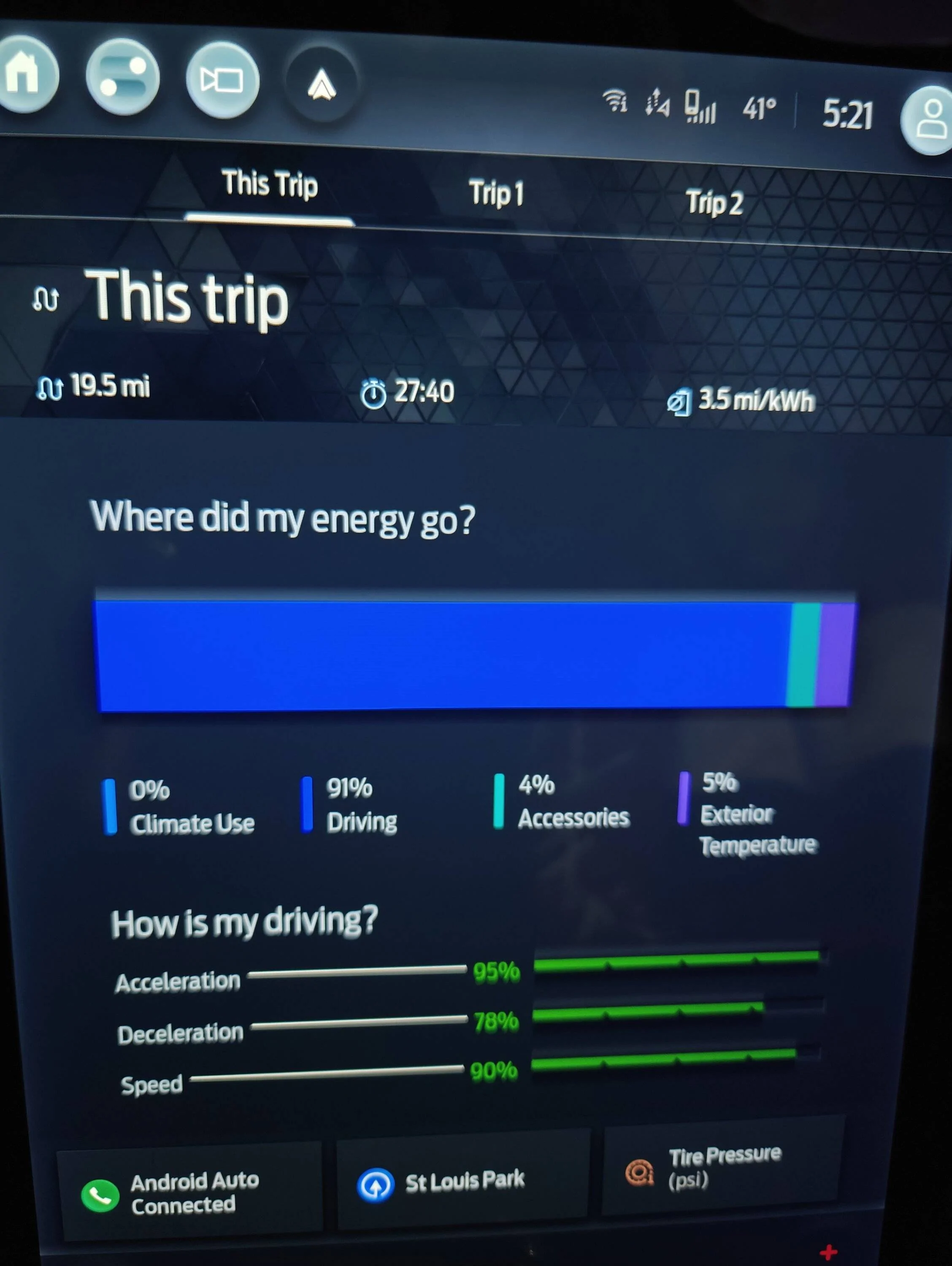Ford Mustang Mach-E Battery usage at 100% IMG20231222172111