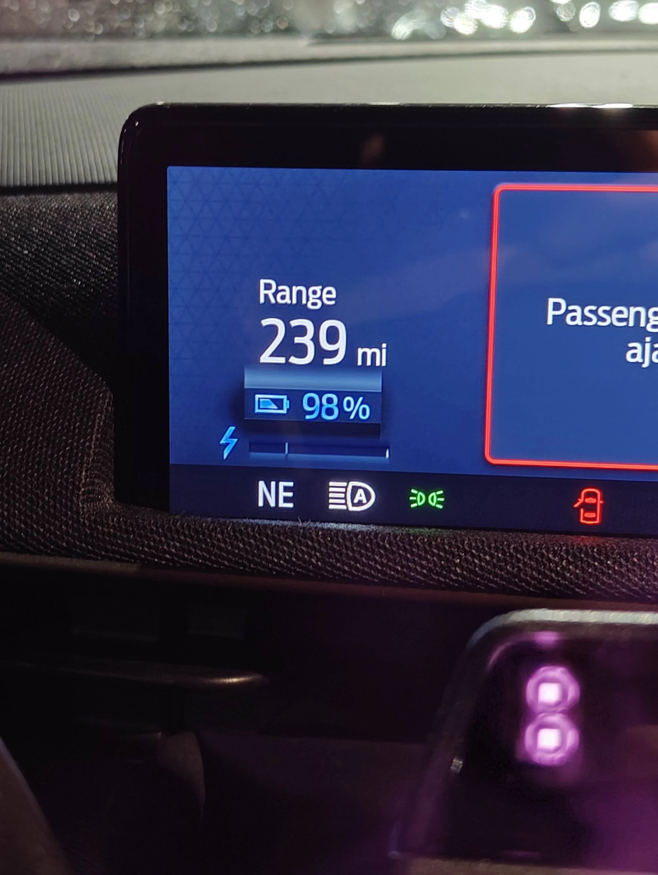 Ford Mustang Mach-E Battery usage at 100% IMG20231222172117