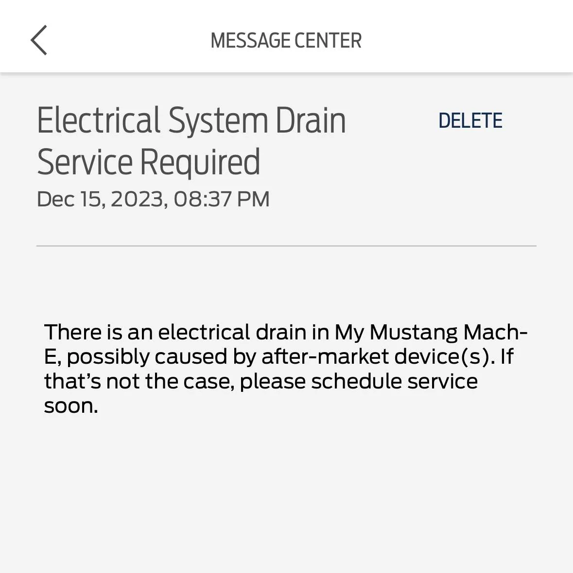 Ford Mustang Mach-E Maintenance Alert: Electronic System Drain service IMG_5480