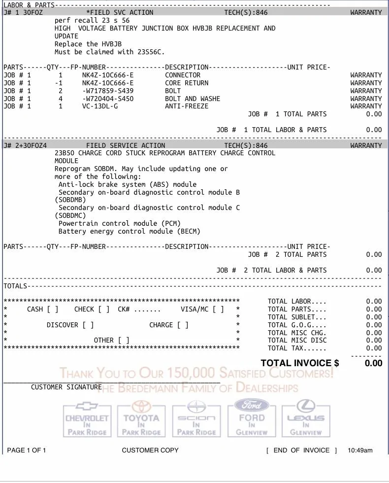 Ford Mustang Mach-E Recall 23S56 - HVBJB Replacement / Powertrain Software Update IMG_2744
