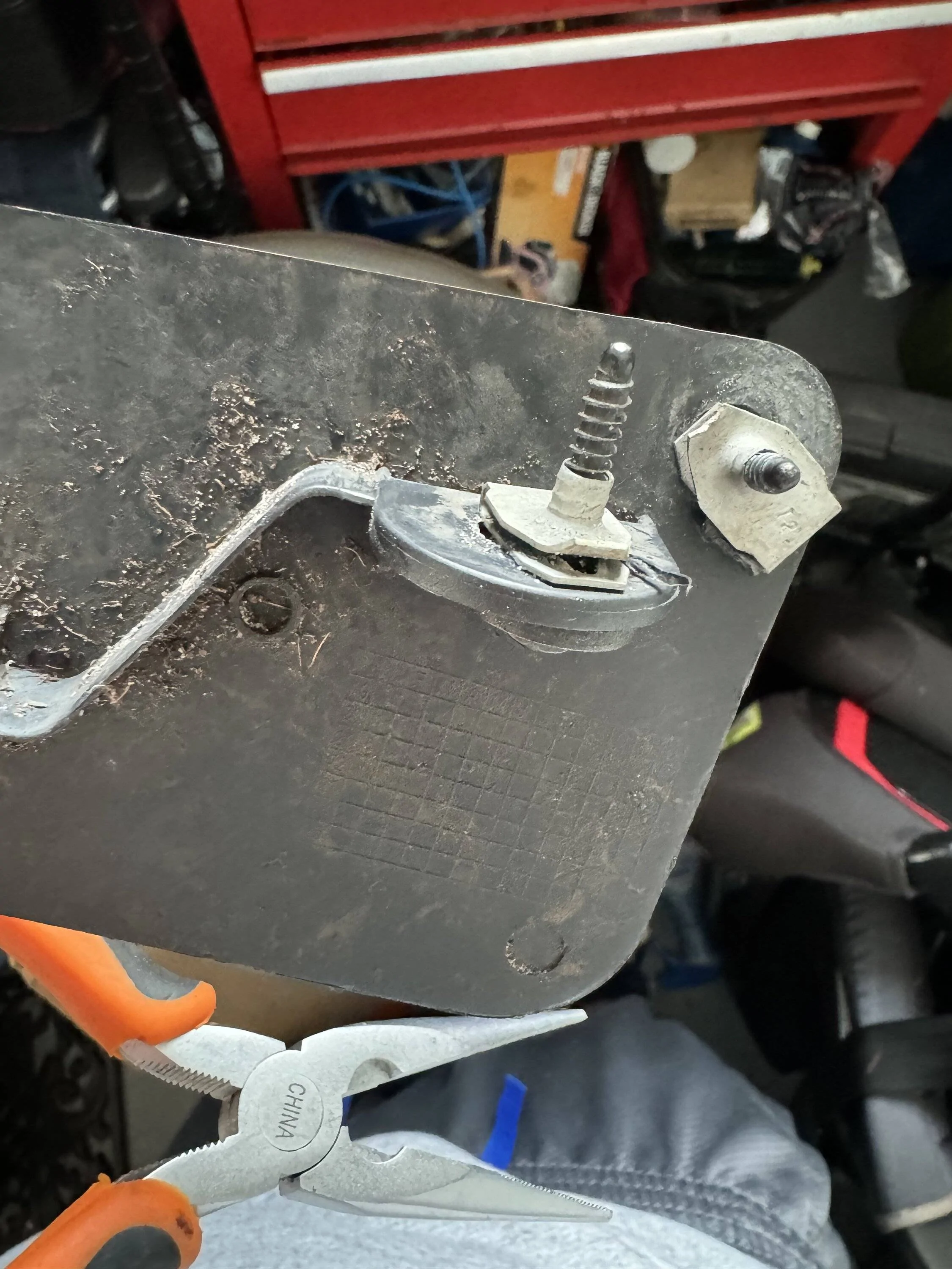 Ford Mustang Mach-E OEM mud flap broke off on Shark IMG_1566