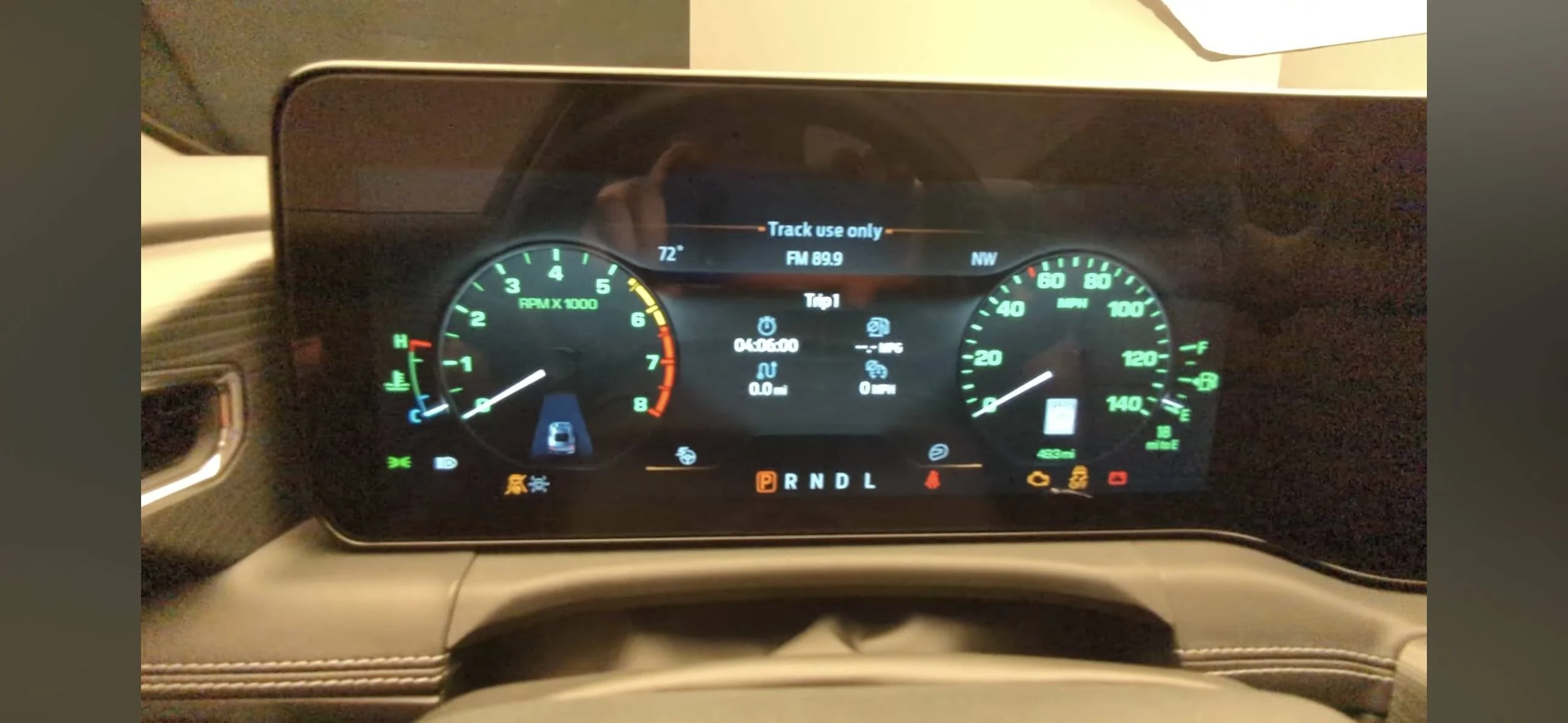 Ford Mustang Mach-E Overhead view on instrument cluster not leaving. IMG_2334