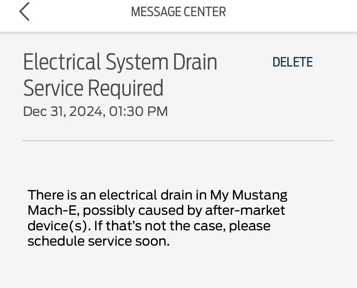 Ford Mustang Mach-E Electrical System Drain Service Required 😩 IMG_1267