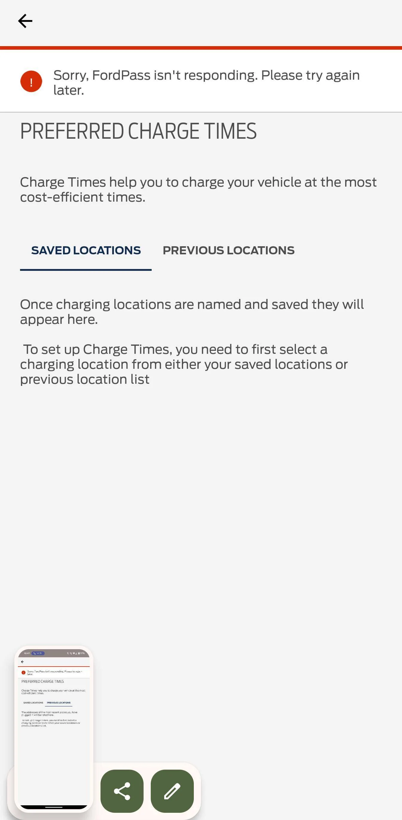 Ford Mustang Mach-E Setting Charging Locations Broken Screenshot_20240104-104913