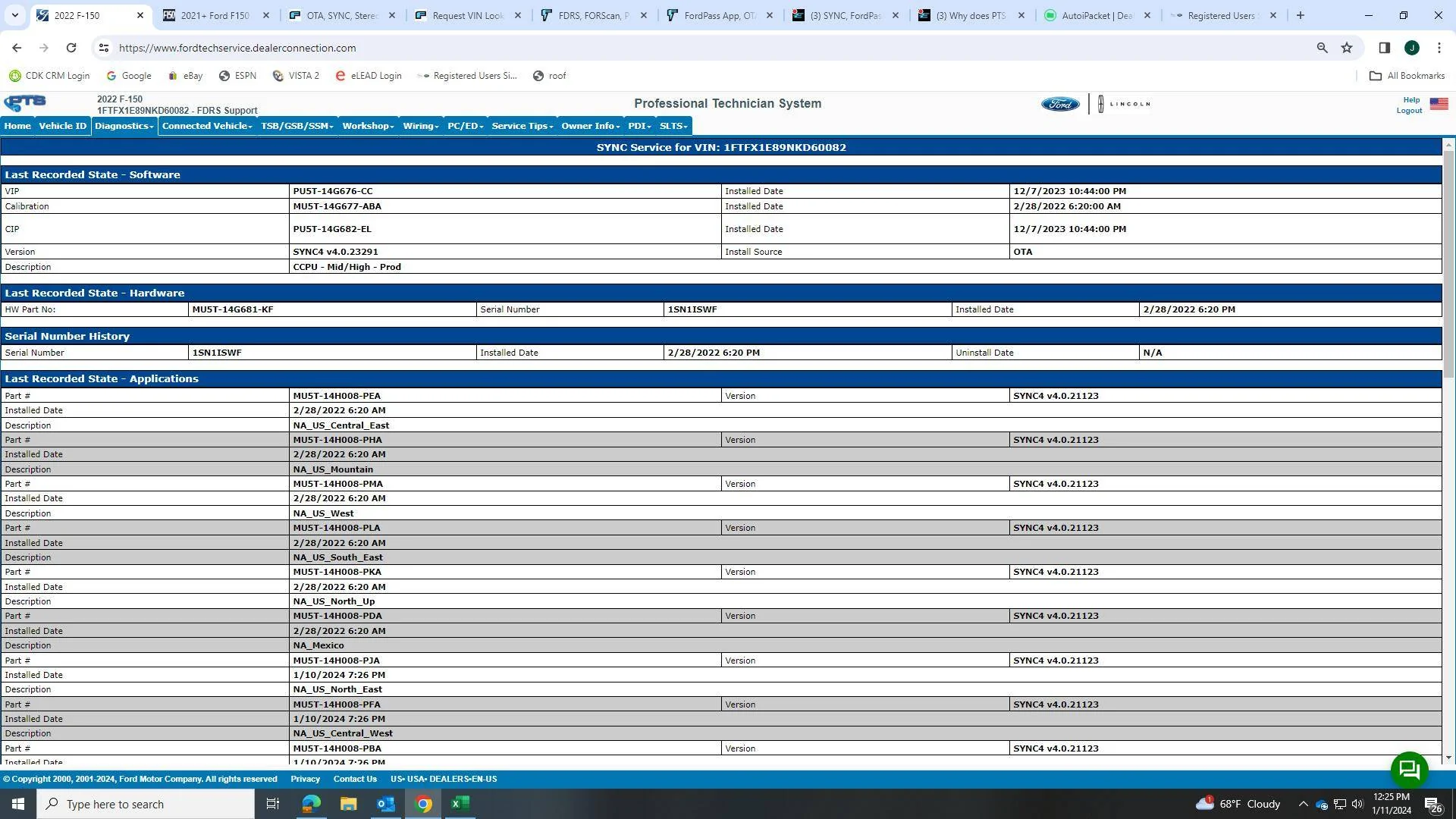 Ford Mustang Mach-E Why does PTS show me the wrong SYNC version 1704993919001