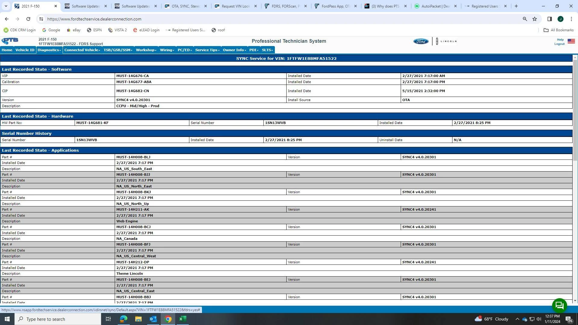 Ford Mustang Mach-E Why does PTS show me the wrong SYNC version 1704994633539