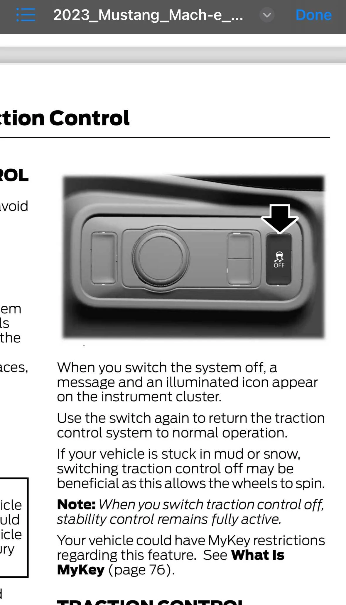 Ford Mustang Mach-E How do you keep the traction control off? 1705380956500