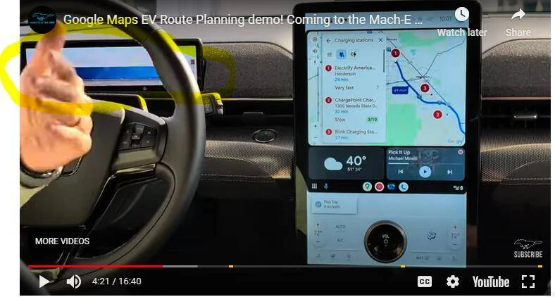 Ford Mustang Mach-E Google Maps EV Routing demo in Mach-E Sync 4A at CES 2024 (VIDEO) Captur