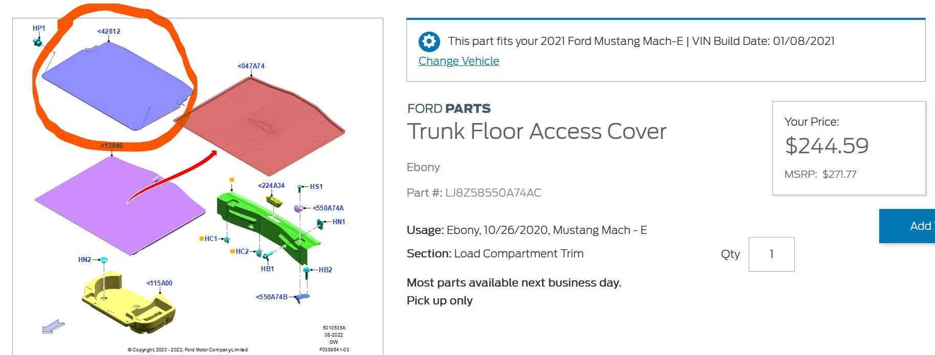 Ford Mustang Mach-E Trunk black cover 1705816568594