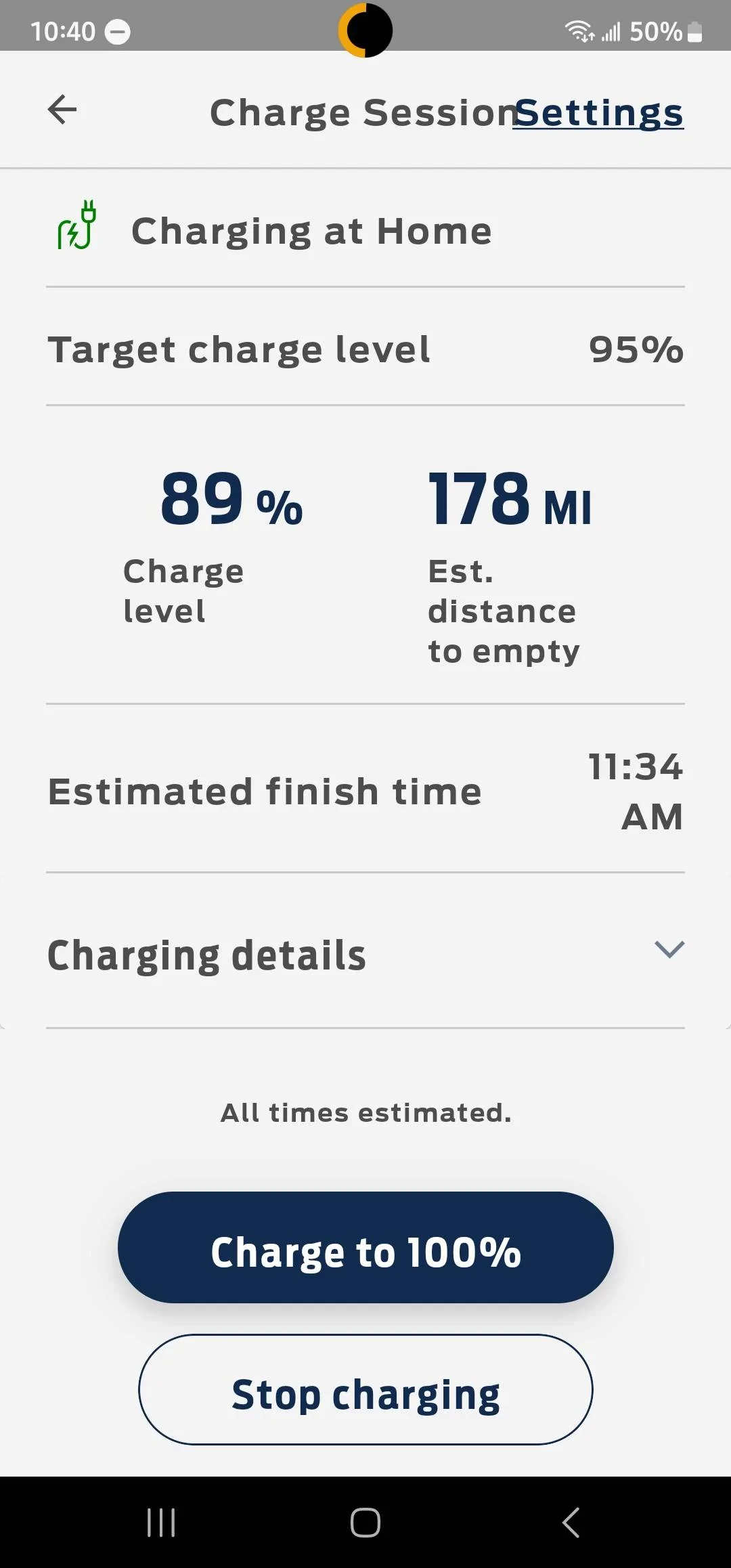 Ford Mustang Mach-E Fordpass missing "Charge to 100%" button? Screenshot_20240124_104043_FordPass