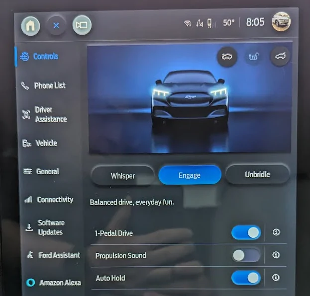 Ford Mustang Mach-E Settings->Sound missing with Android Auto connected and playing audio 1706286454488