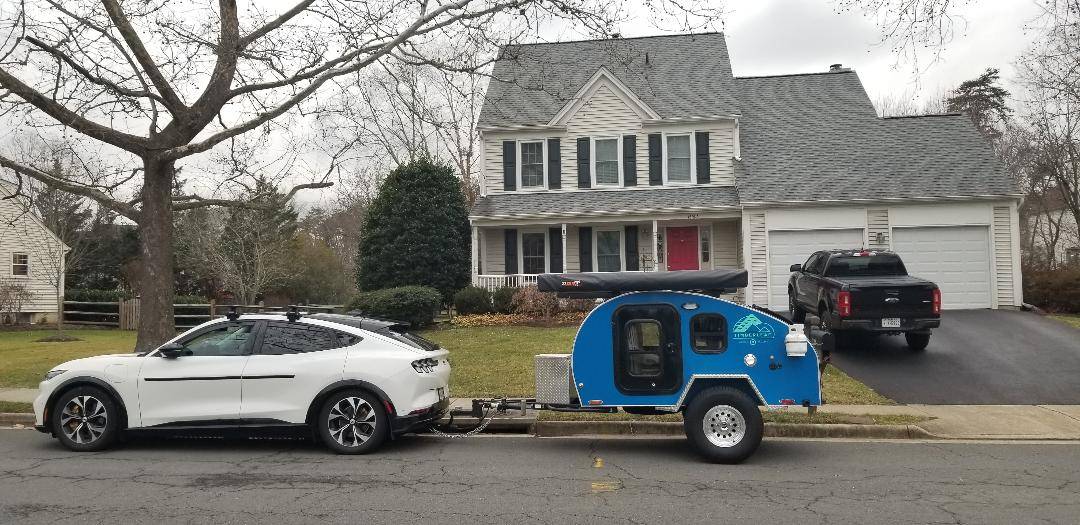 Ford Mustang Mach-E SPRING UPDATE - Towing a teardrop camper from Colorado to Virginia - 3,000 miles (through snow) in January 2024   :-D Mach E towing a teardrop camper - back in Virginia