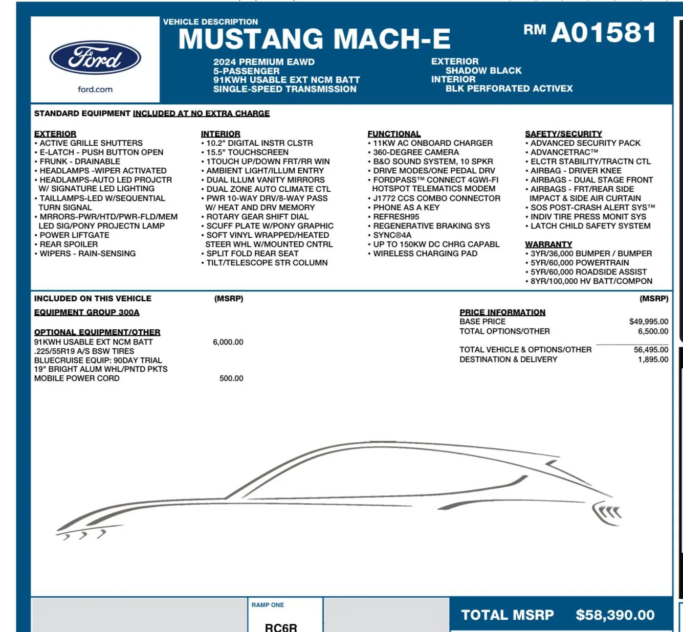 Ford Mustang Mach-E Finally located some 2024 Window Stickers IMG_0657