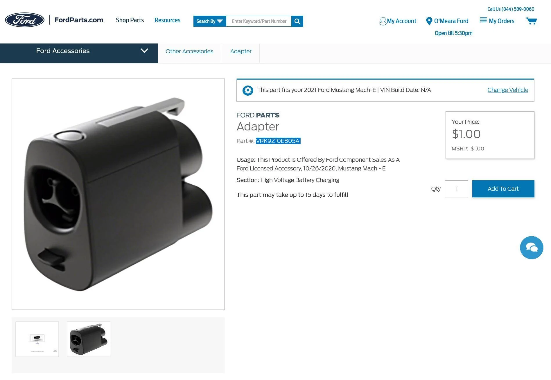Ford Mustang Mach-E NACS Adapter is on Ford Parts Website (no, it can't be ordered yet) Firefox_Screenshot_2024-02-21T19-25-13.297Z