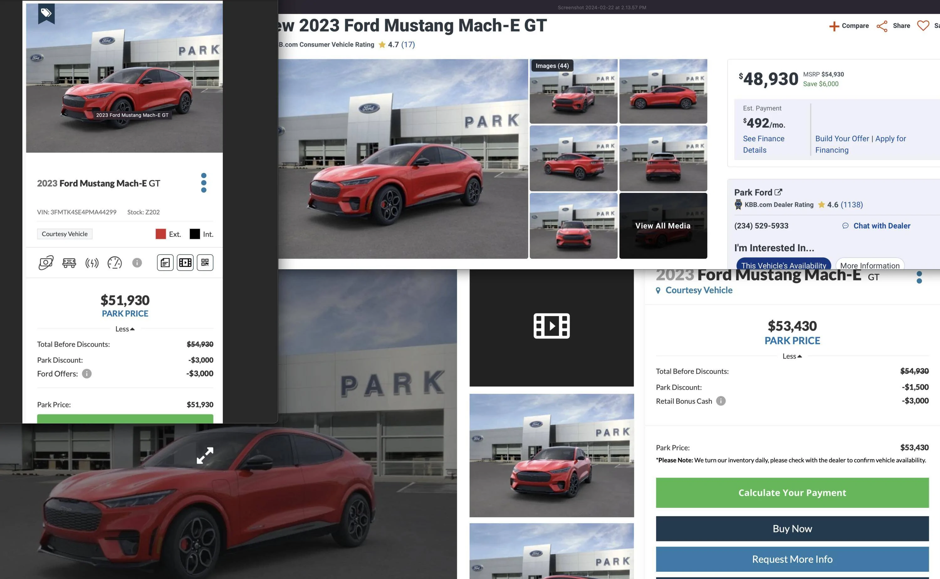 Ford Mustang Mach-E Ford drops price of Mach-e by up to $8100 Screenshot 2024-02-22 at 2.44.02 PM