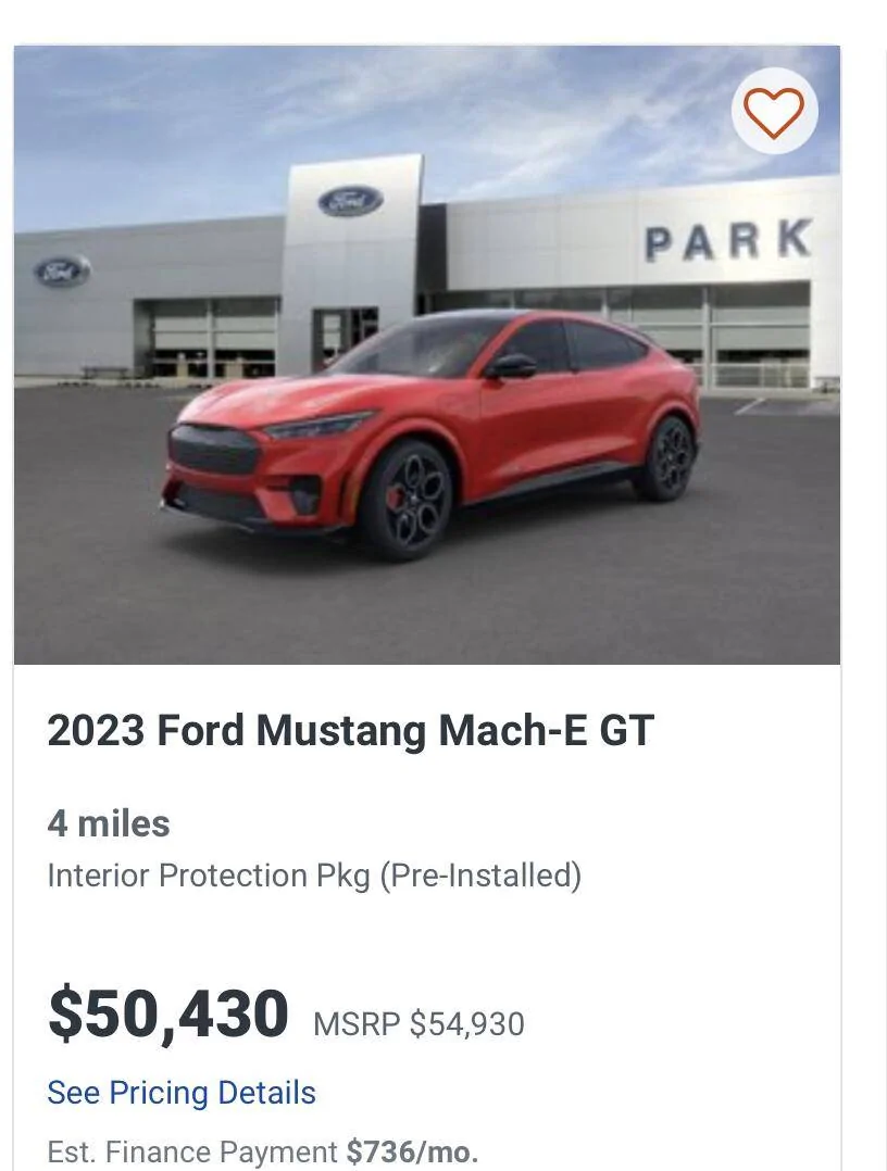 Ford Mustang Mach-E Ford drops price of Mach-e by up to $8100 Screenshot 2024-02-22 at 7.34.36 PM