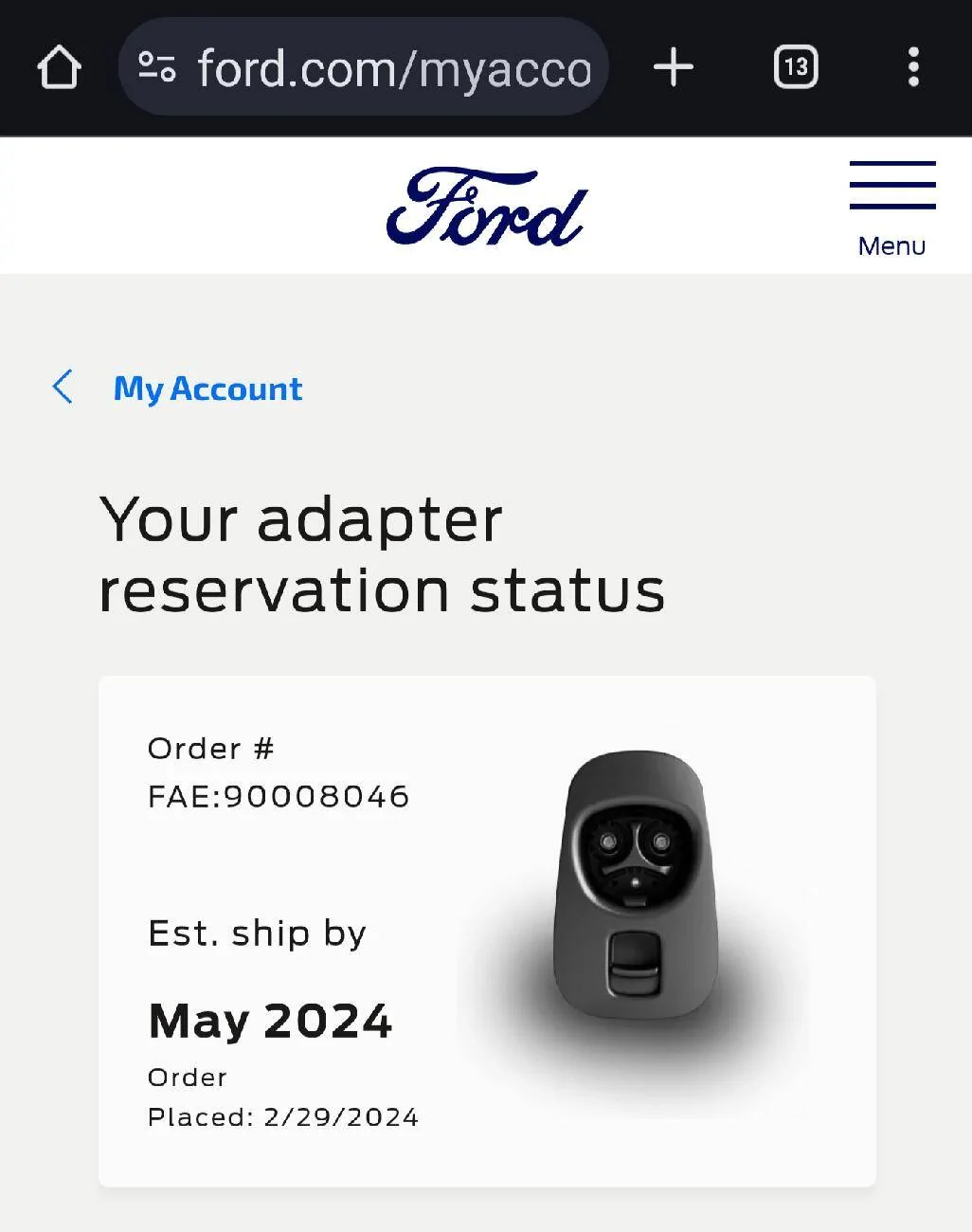 Ford Mustang Mach-E NACS Adapter Now Available + Ford EV Owners Can Now Charge on Tesla Superchargers in U.S., Canada! 🙌 Screenshot_20240229-113622