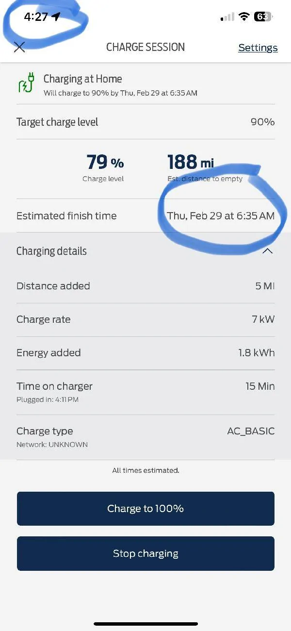 Ford Mustang Mach-E Charge complete time WAY off IMG_7458