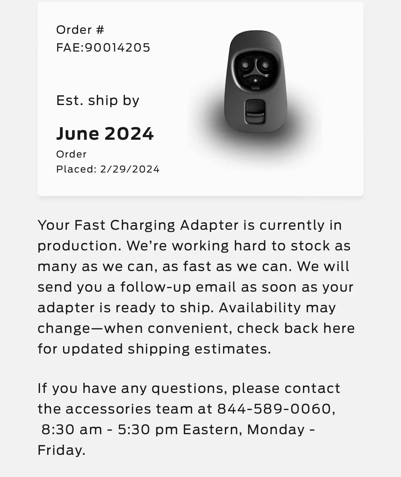 Ford Mustang Mach-E Thanks Ford!  My NACS adapter apparently comes with complimentary 250kWh of fast charging + 22,000 points IMG_2012