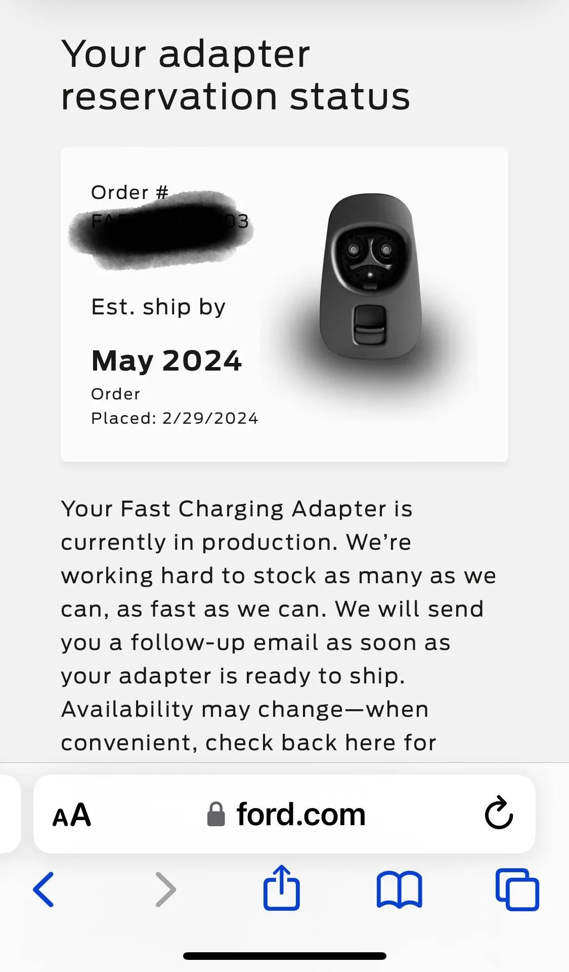 Ford Mustang Mach-E NACS Adapter Now Available + Ford EV Owners Can Now Charge on Tesla Superchargers in U.S., Canada! 🙌 IMG_1026