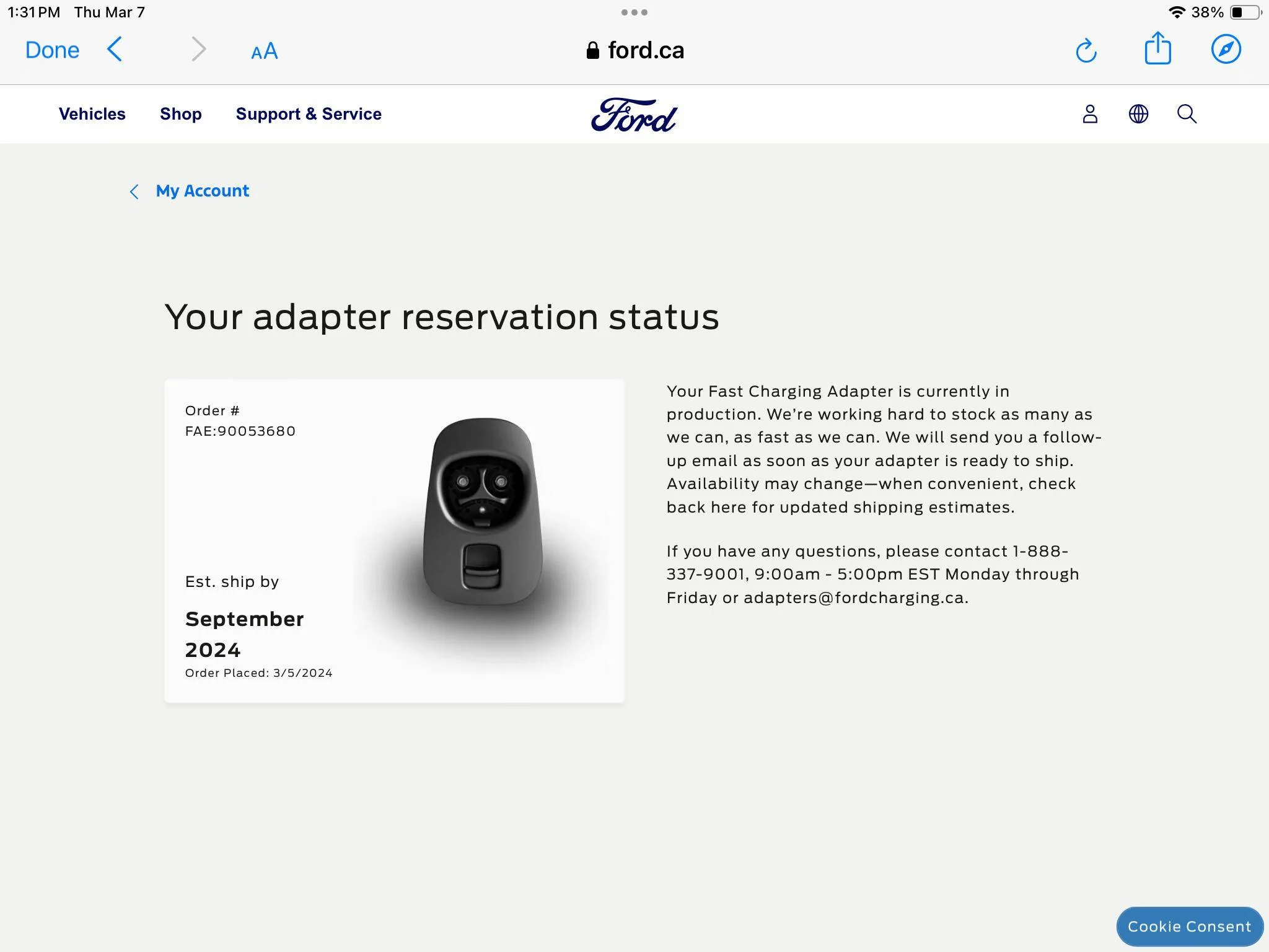 Ford Mustang Mach-E Ford: When to expect your Tesla P&C OTA [Munro Live: Using the Ford Fast Charging Adapter] IMG_0629