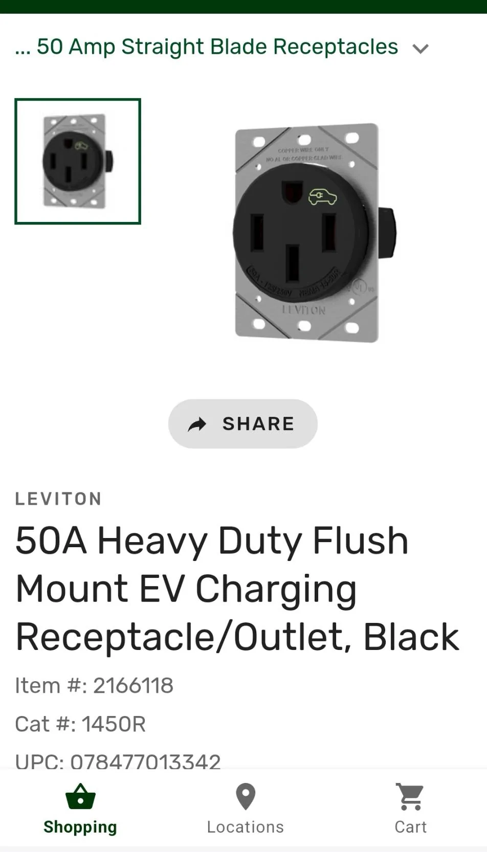 Ford Mustang Mach-E New Leviton 14-50 receptacle IMG_0823