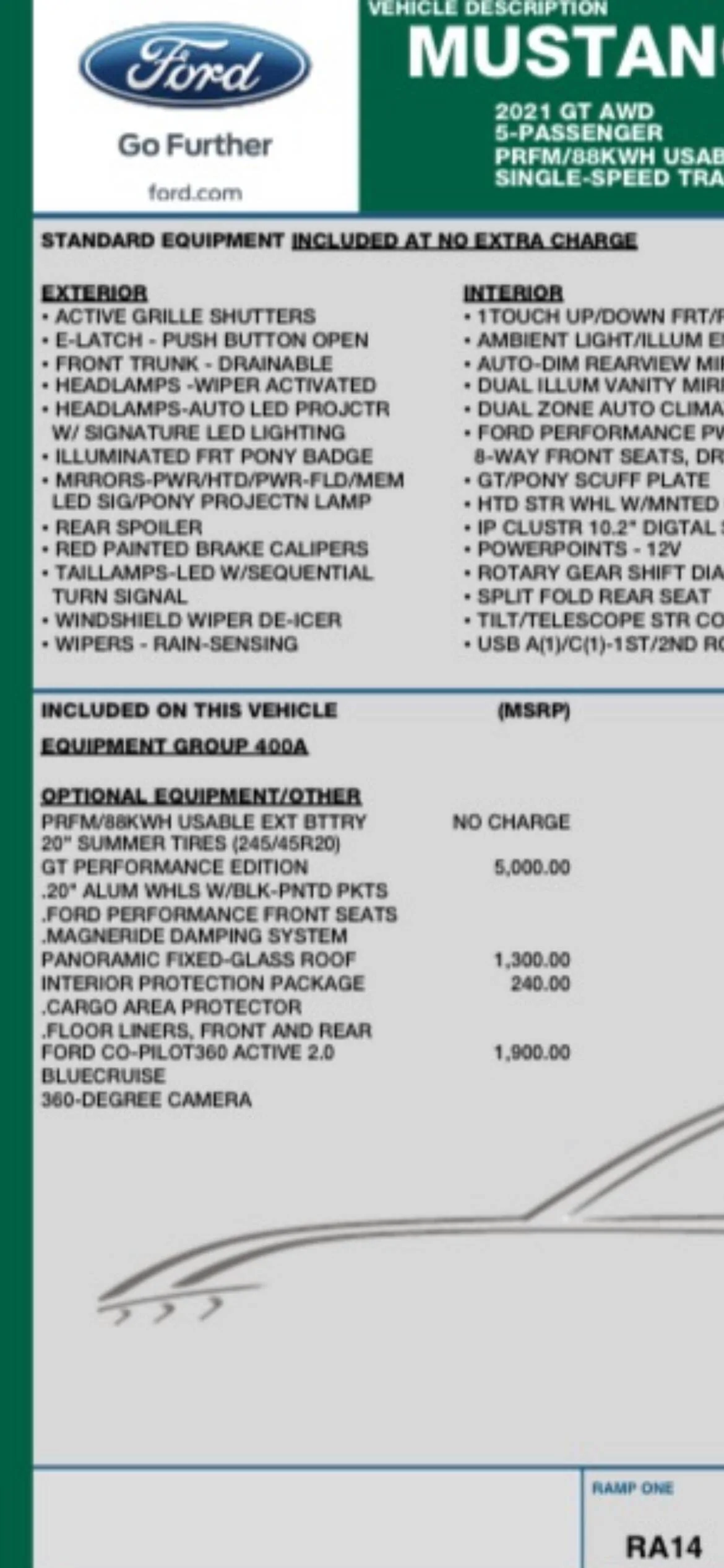 Ford Mustang Mach-E 2024 Mach-E GTPE Window Sticker IMG_9894