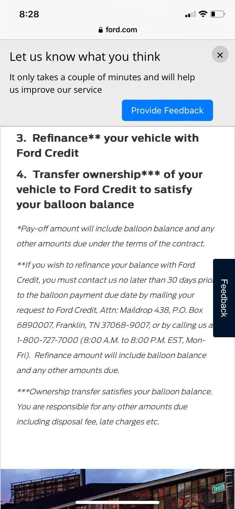 Ford Mustang Mach-E Financing Balloon after Ford Options IMG_0644