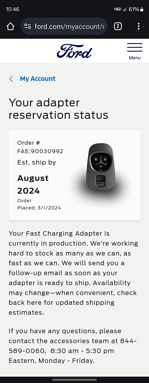 Ford Mustang Mach-E Ford: When to expect your Tesla P&C OTA [Munro Live: Using the Ford Fast Charging Adapter] Screenshot_20240314_104656_Chrom