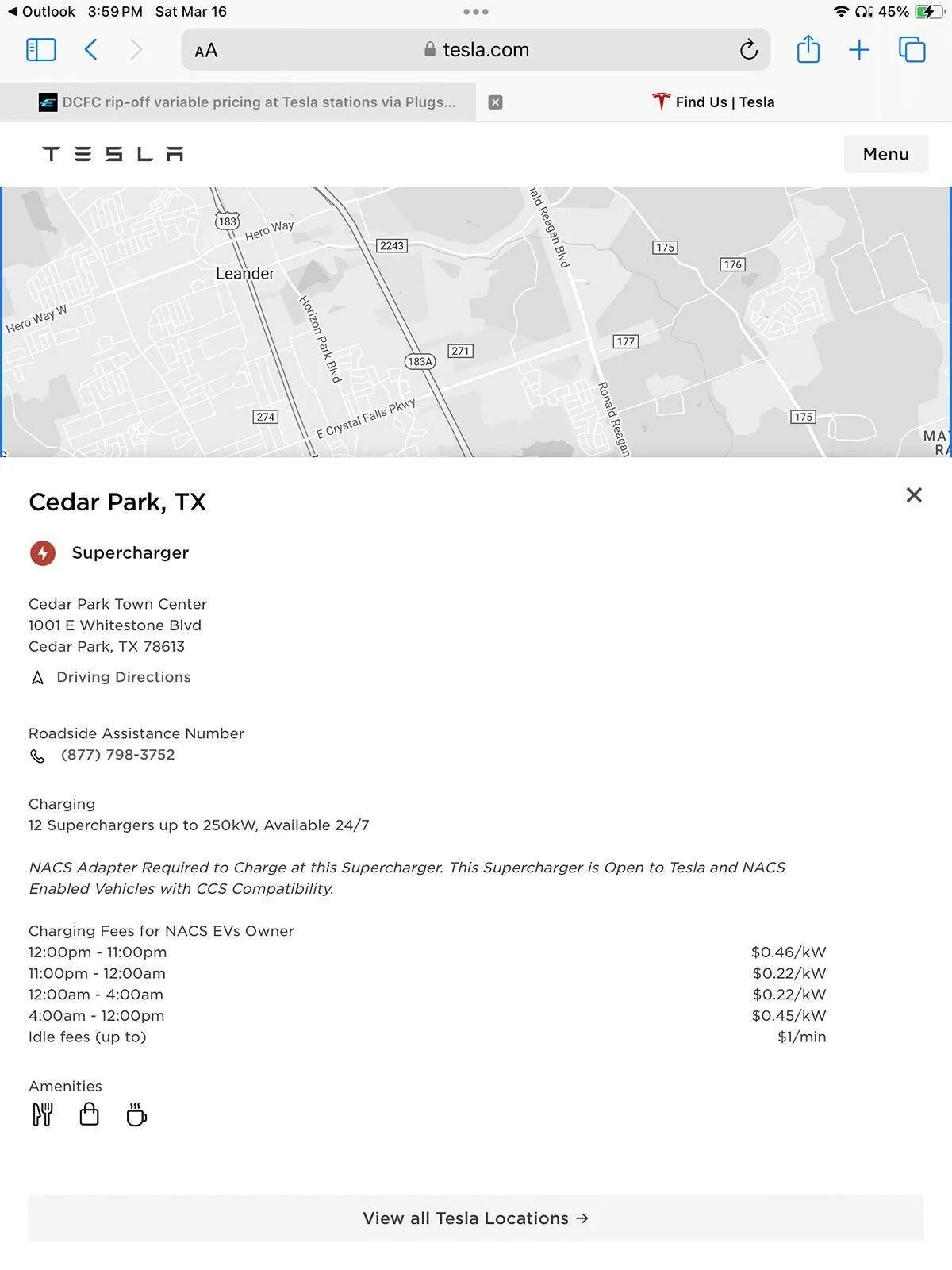 Ford Mustang Mach-E DCFC rip-off variable pricing at Tesla stations via Plugshare IMG_0705