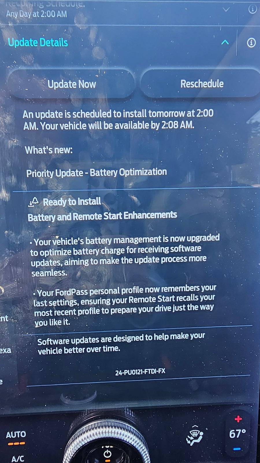 Ford Mustang Mach-E 24-PU0121-FTDI-FX Update - Battery Optimization + Battery & Remote Start Enhancements 20240320_131538