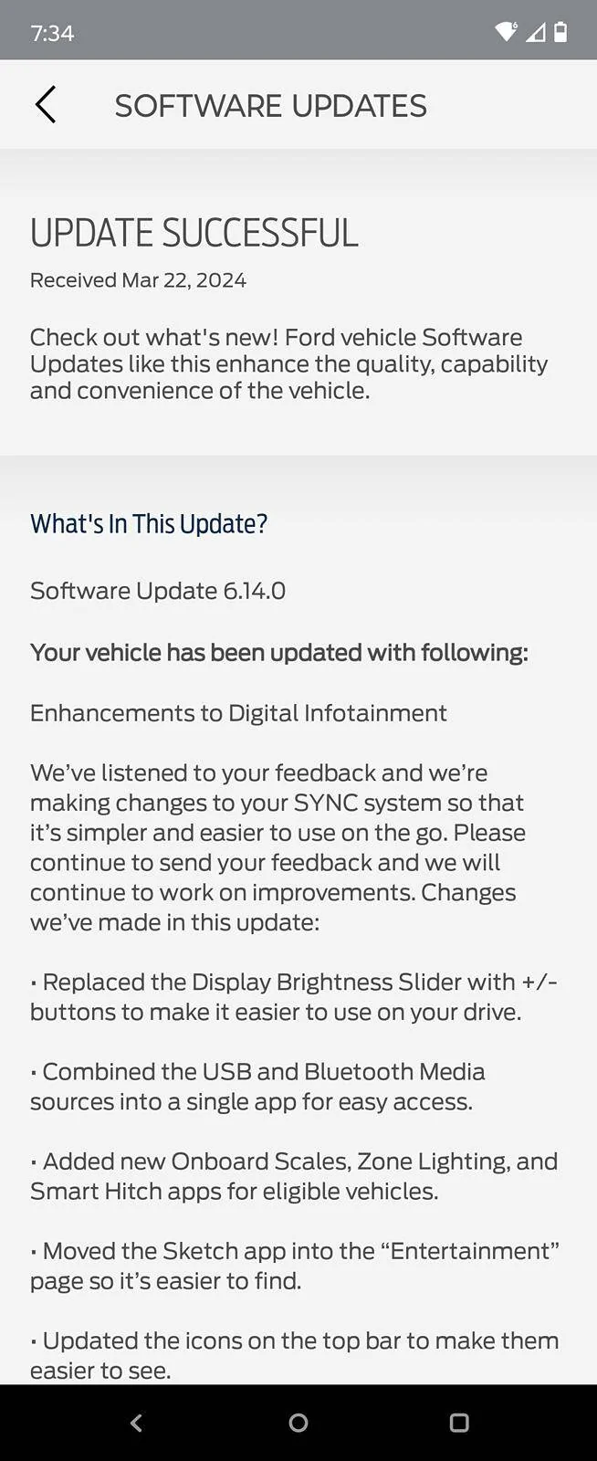 Ford Mustang Mach-E 6.14.0 Software Update just installed Screenshot_20240323-073408