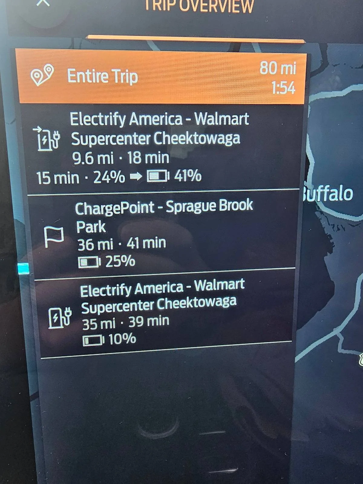 Ford Mustang Mach-E Ford Trip Planner and elevation 20240327_084809