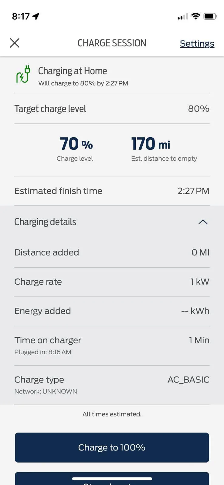 Ford Mustang Mach-E 70%, 80%, 90%?? For those charging at home, what threshold do you use? FP scrn 2 IMG_6754