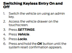 Ford Mustang Mach-E Keypad Security 1610142086338