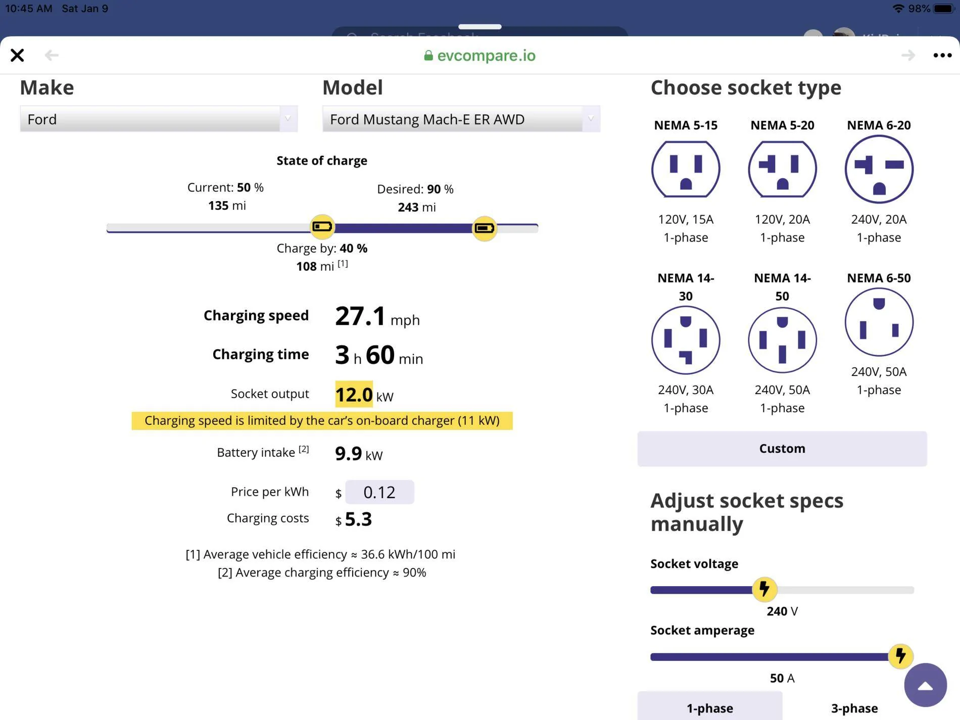 Ford Mustang Mach-E Very Cool EV Charging calculator, Mach E AC charging times looks real good! CCFEA8A4-7E17-4186-9443-DA530F24DD88