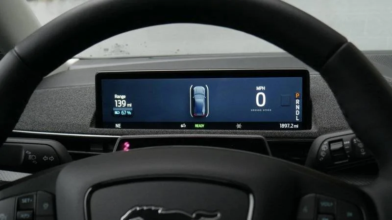 Ford Mustang Mach-E 2021 Mach-E Premium AWD Road Test Review | The Cayenne of Mustangs [Autoblog] 2021-Ford-Mustang-MachE-ip-black