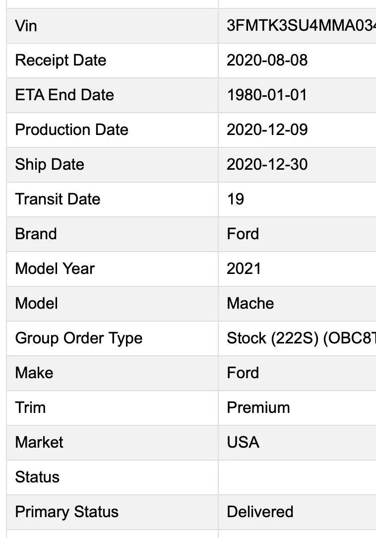 Ford Mustang Mach-E Found an interesting "Delivered" car today (1/18) in Missouri Screen Shot 2021-01-18 at 4.10.40 PM