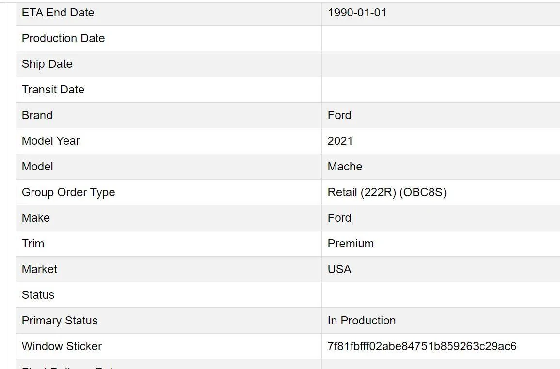 Ford Mustang Mach-E Ford sends mass Mach-E delivery delay emails [Updated with Ford's response] Screenshot - Ford order 2