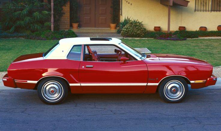Dark Red 1974 Ford Mustang II Ghia Coupe.jpeg