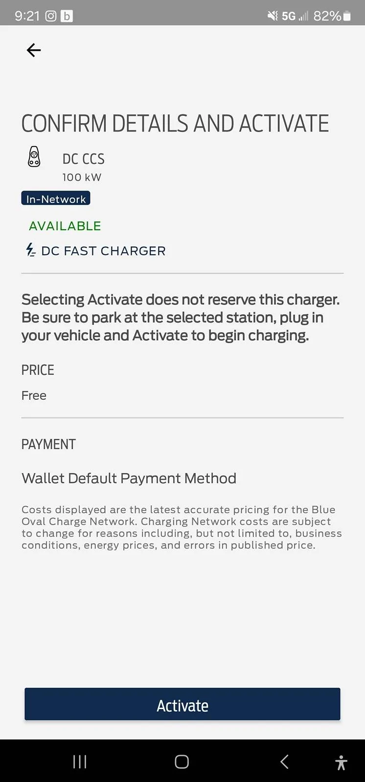 Ford Mustang Mach-E Charged when Free Charger used 1000020207