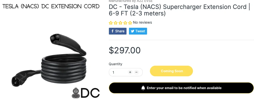 Ford Mustang Mach-E Adaptor (CCS to Tesla) should come with wire extender Screenshot 2024-04-21 at 7.39.54 AM