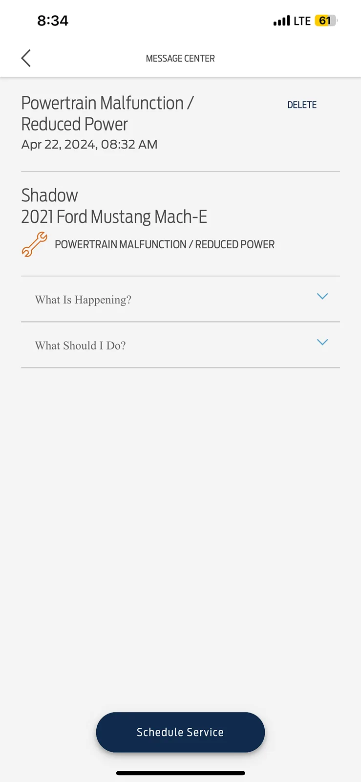 Ford Mustang Mach-E Powertrain/Service vehicle soon error? IMG_2598