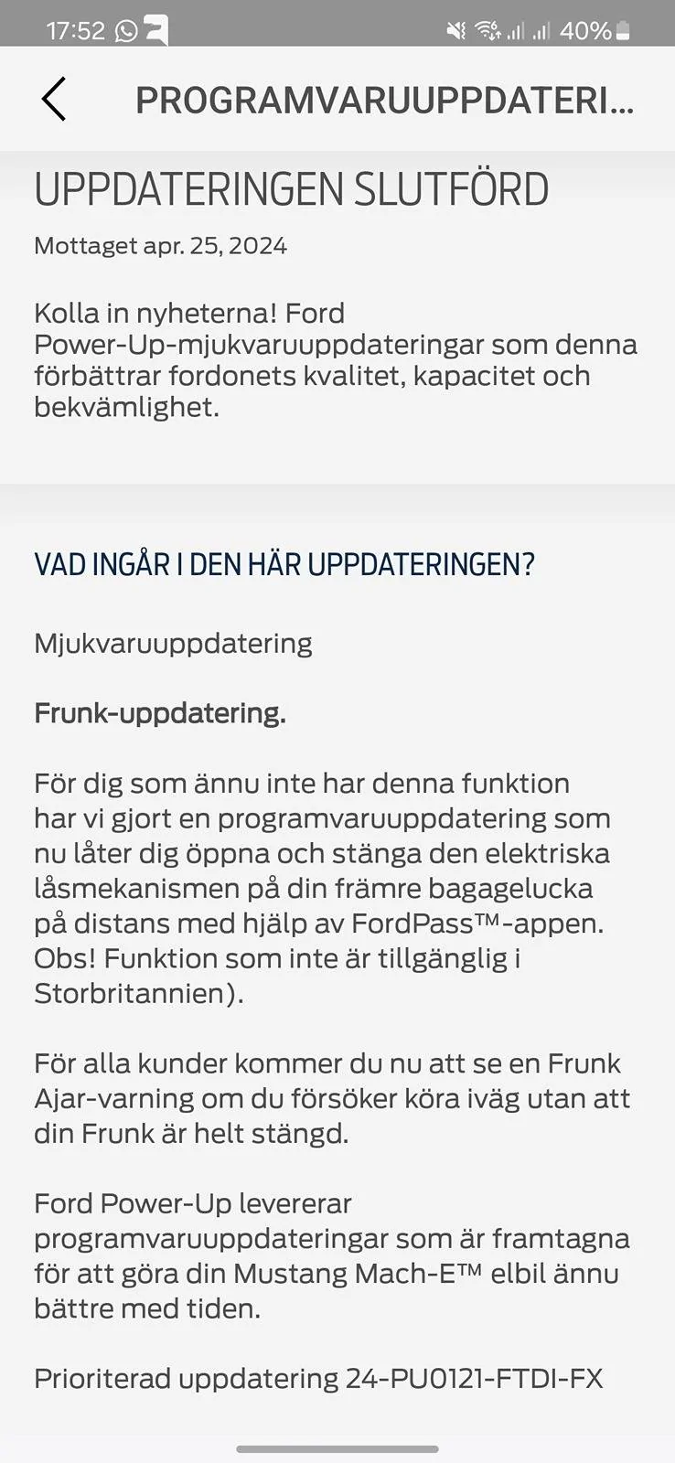 Ford Mustang Mach-E Swedish Customers Screenshot_20240425_175229_FordPass