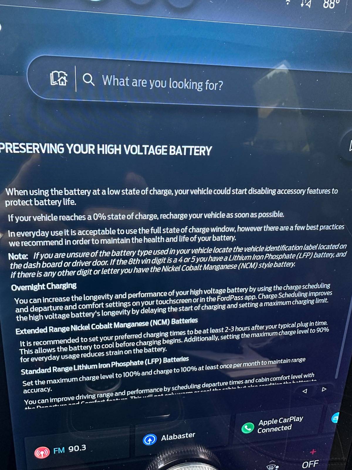 Ford Mustang Mach-E What kind of battery do I have? Mache screenshot
