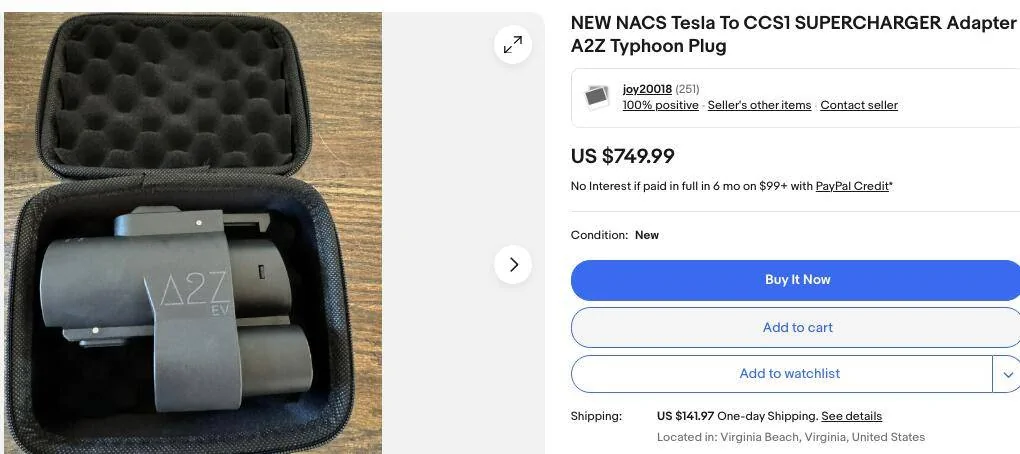 Ford Mustang Mach-E 1st Ford NACS Tesla adapter on eBay was sold for $600.  Anyone going to sell theirs ? Screen Shot 2024-05-03 at 10.47.40 AM