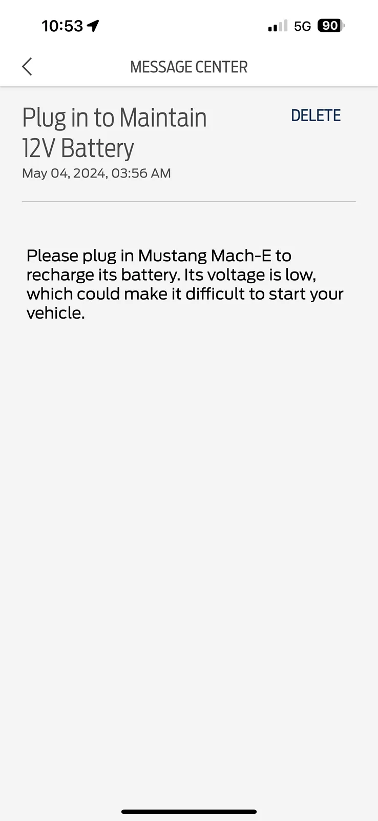 Ford Mustang Mach-E Electrical System Drain Message IMG_1276