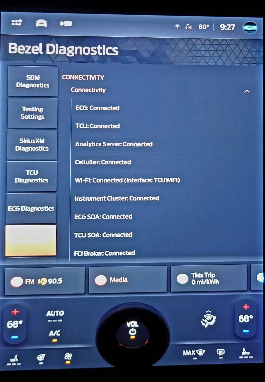 Ford Mustang Mach-E OTA Connectivity Icon (up/down arrows + mouse pointer) Missing For Days At A Time 20240512_212724